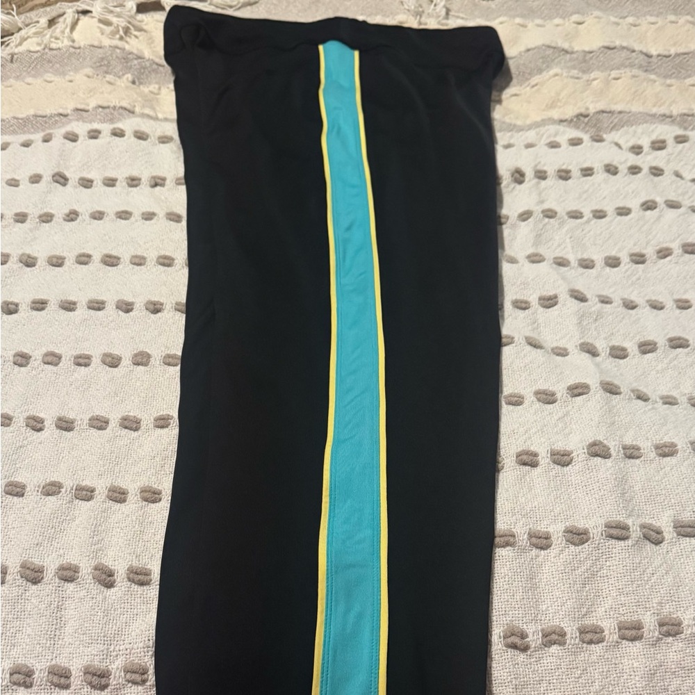 Boston Proper Sport Black Turquoise Jacket and Pants S with Blue and Yellow - Picture 5 of 7